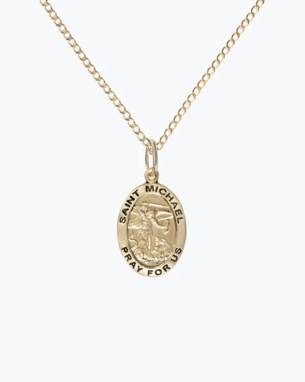 St. Michael "Pray for Us" Pendant - Gold Options